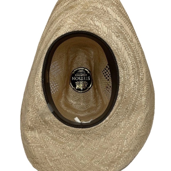 Vintage Stetson Roadrunner Straw Cowboy Hat • 1970s Western • Size 6 ¾ - Picture 2 of 9